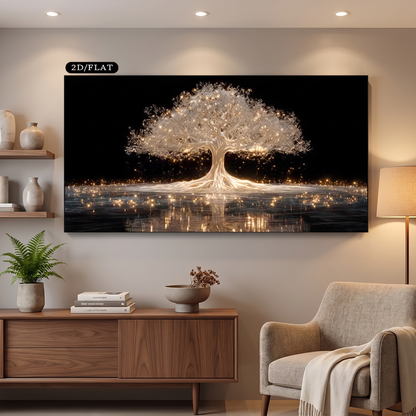 Tree of Life Minimalist Canvas Print mounted on wall