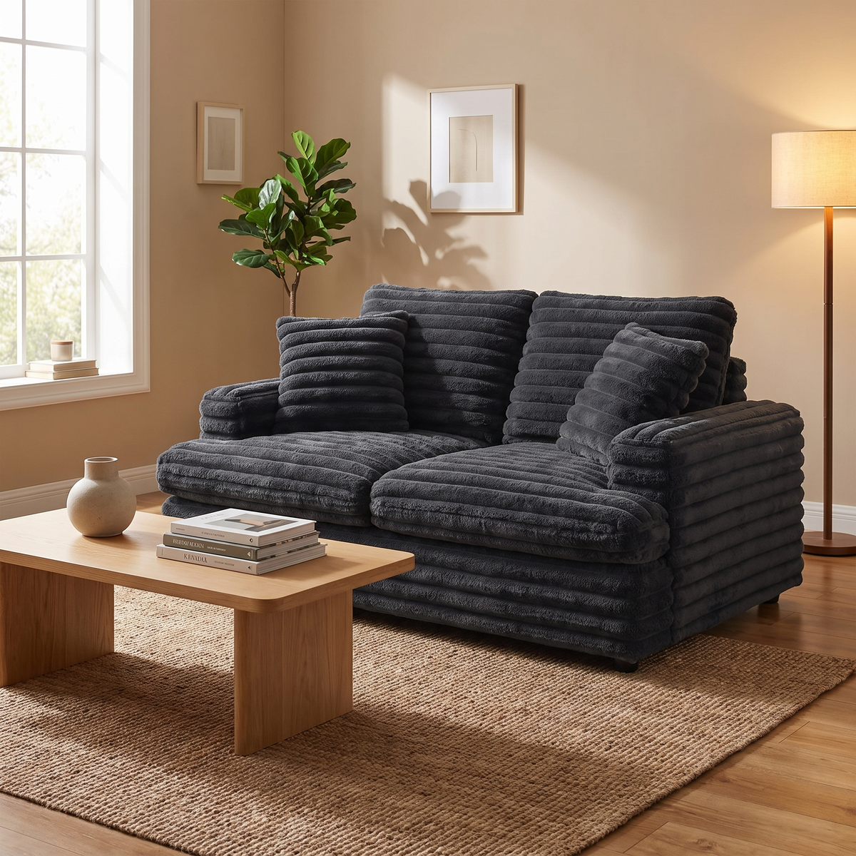 Oversized Cloud Sleeper Loveseat in living room