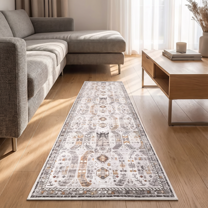 Washable Stain-Resistant Non-Slip Area Rug in living room