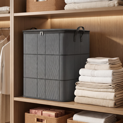 Zippered Fabric Storage Bag for Bedding and Linens