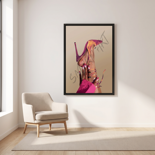 Sophisticated II Black Line Art Canvas Print