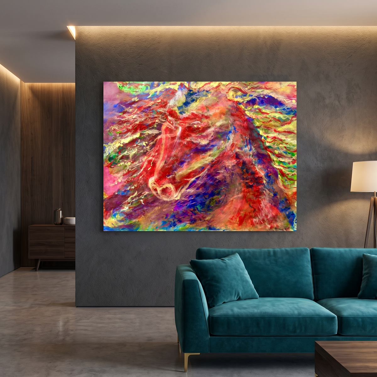 Wild Fire Abstract Canvas Wall Art