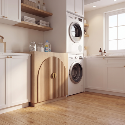 Fluted Cat Litter Box Enclosure with Storage
