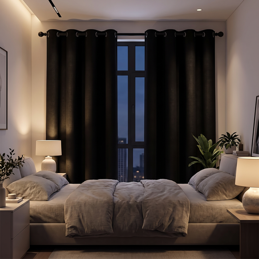Blackout Drapes, 42 x 63 in, Set of 2, Black