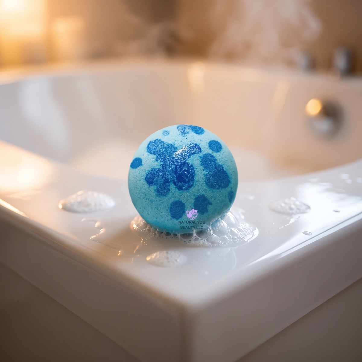 All-Natural Blueberry Bath Bomb
