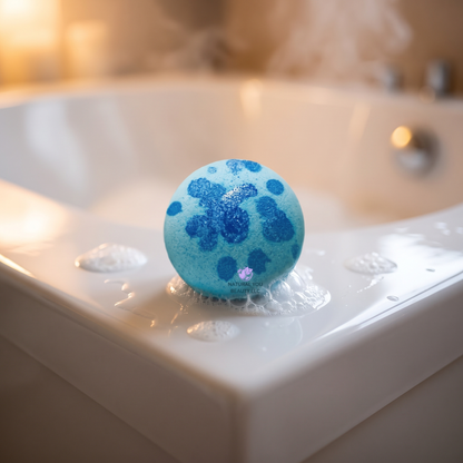 All-Natural Blueberry Bath Bomb