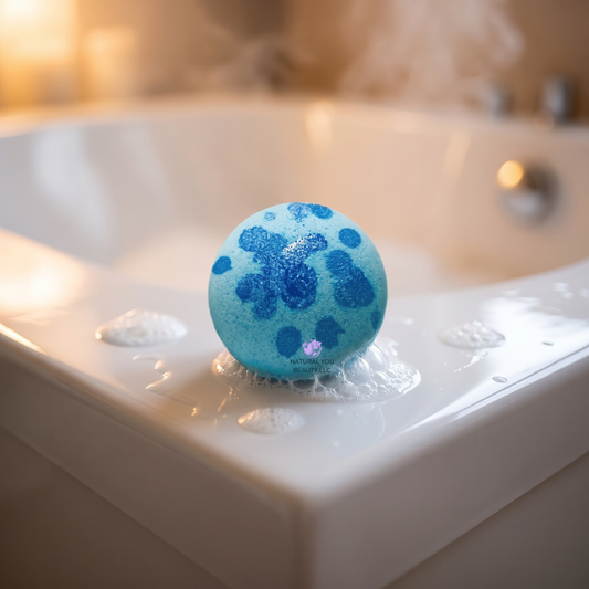 All-Natural Blueberry Bath Bomb