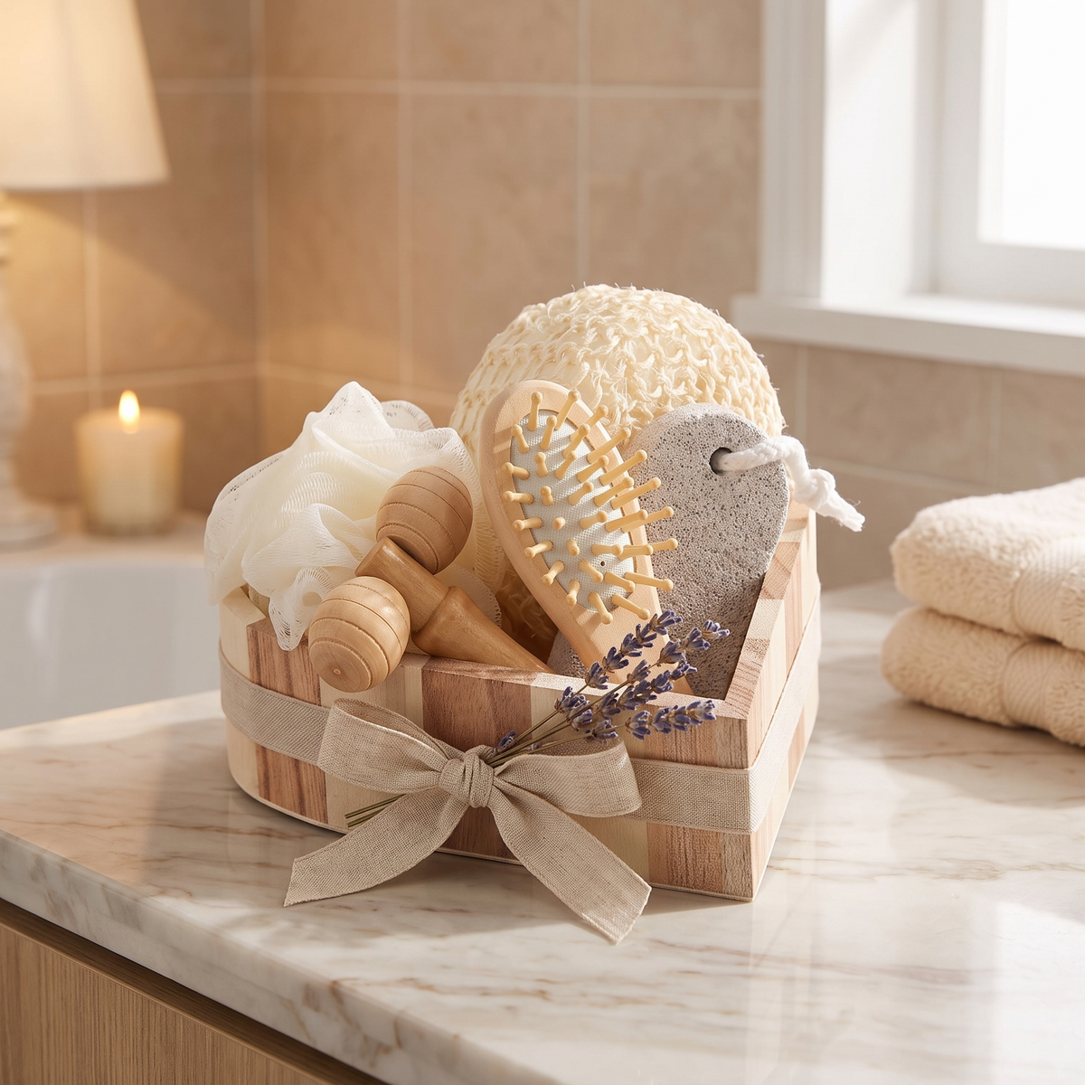 Heart-Shaped Bath Gift Set, 5 Piece