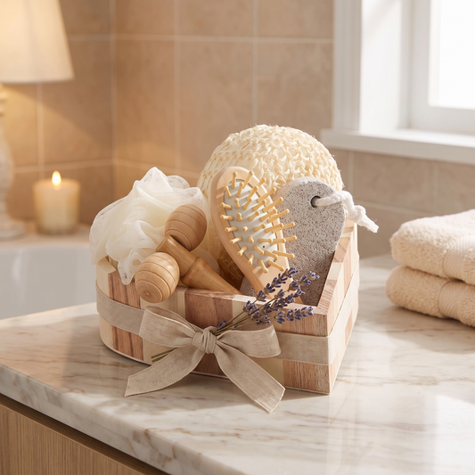 Heart-Shaped Bath Gift Set, 5 Piece