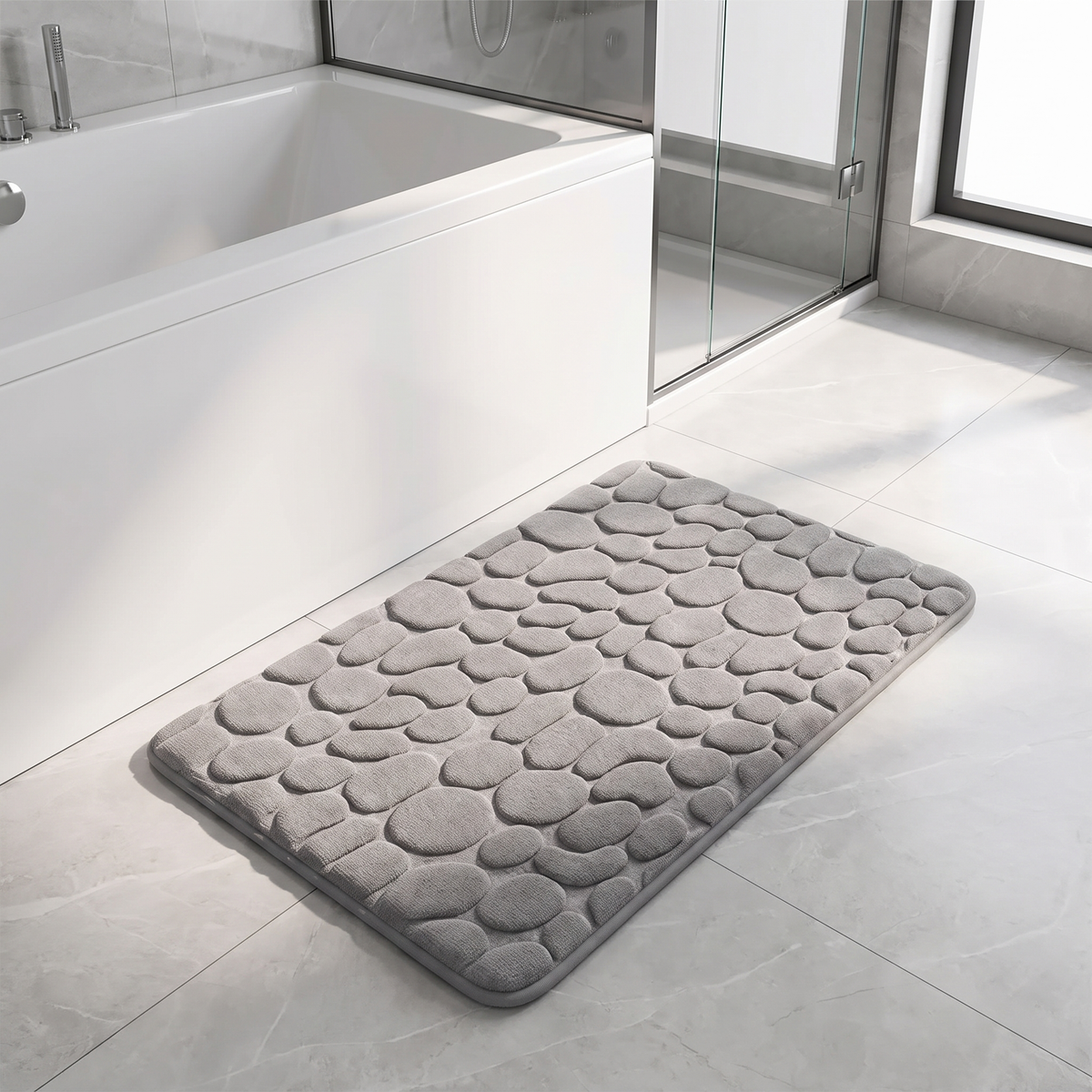 Cobblestone Memory Foam Bath Mat, Non-Slip