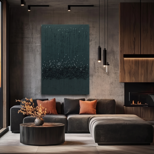 Enchanting Dusk Hand-Painted Canvas Wall Art, 31 x 47 in
