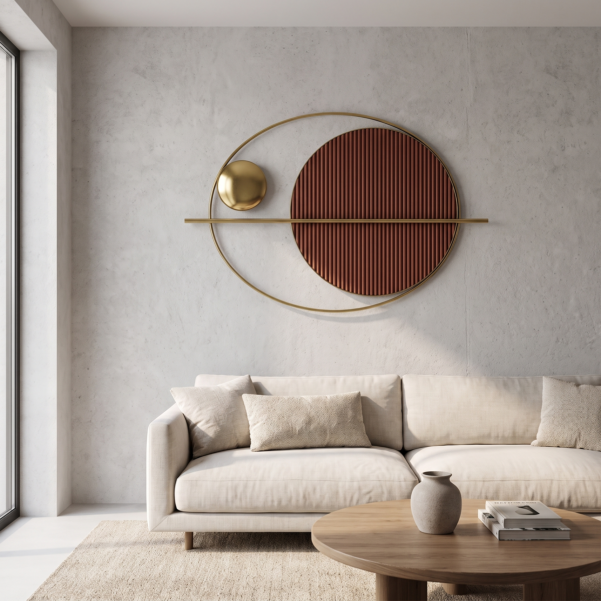 Oval Iron Geometric Metal Wall Art