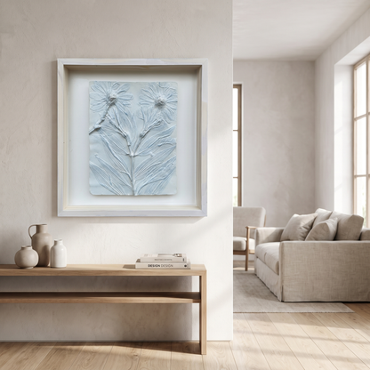Peruvian Lily and Daisies Plaster Wall Art