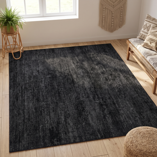 Ultra-Thin Washable Area Rug, Vintage Boho Pattern in a living room