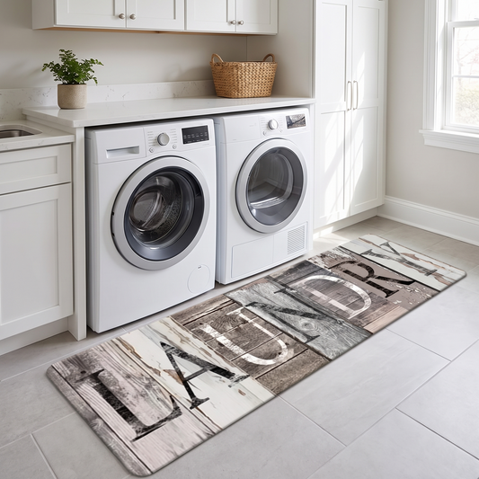 Non-Slip Laundry Room Runner Mat in a laundry room