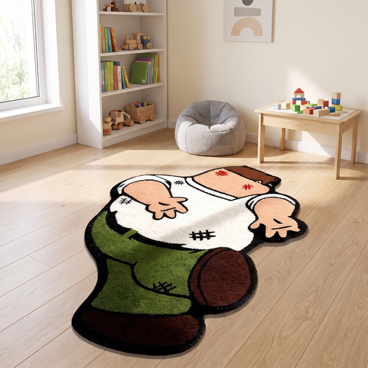 Cartoon Print Plush Area Rug in a playroom