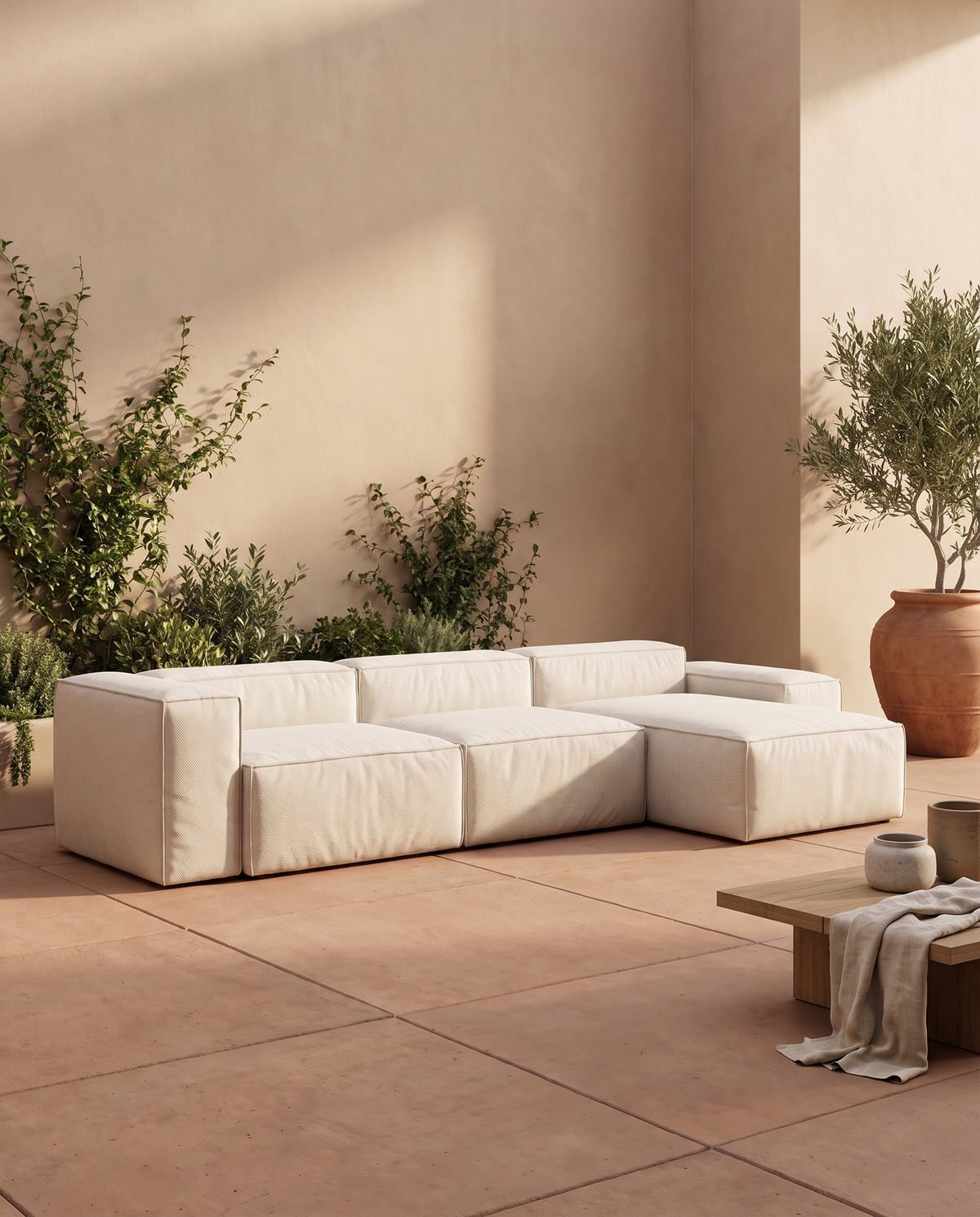 Andes Outdoor Sectional, Right Chaise | FINAL SALE