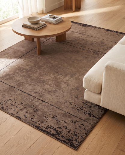 Barber Dark Mink - Black Rug