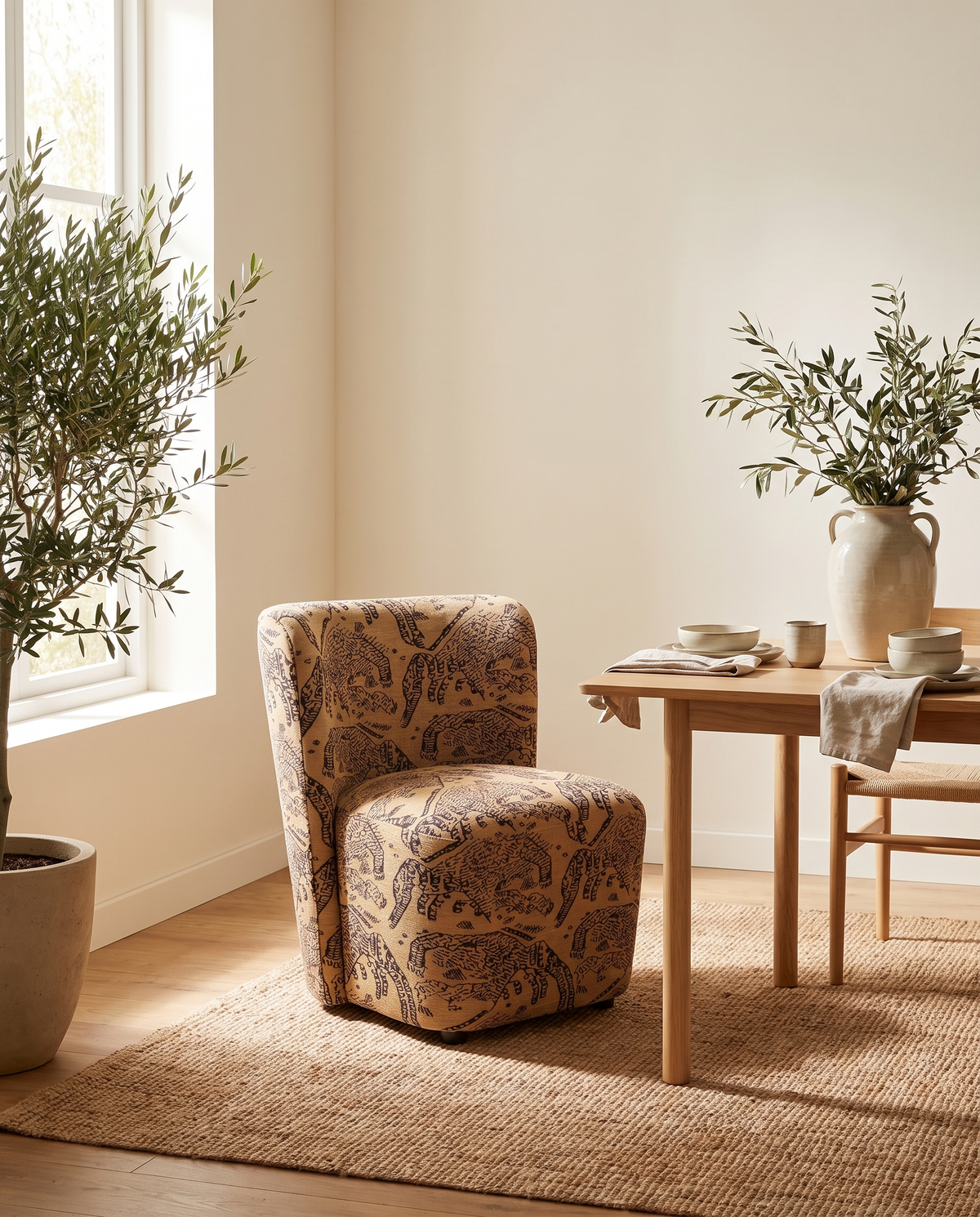 Mykonos Block Base Upholstered Dining Chair