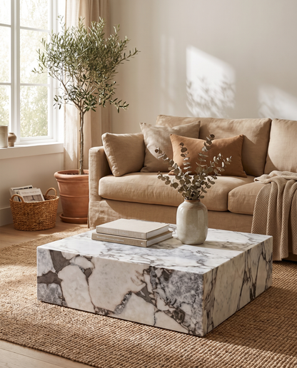 Plinth Square Coffee Table – Modern Minimalist Centerpiece for Stylish Living Spaces