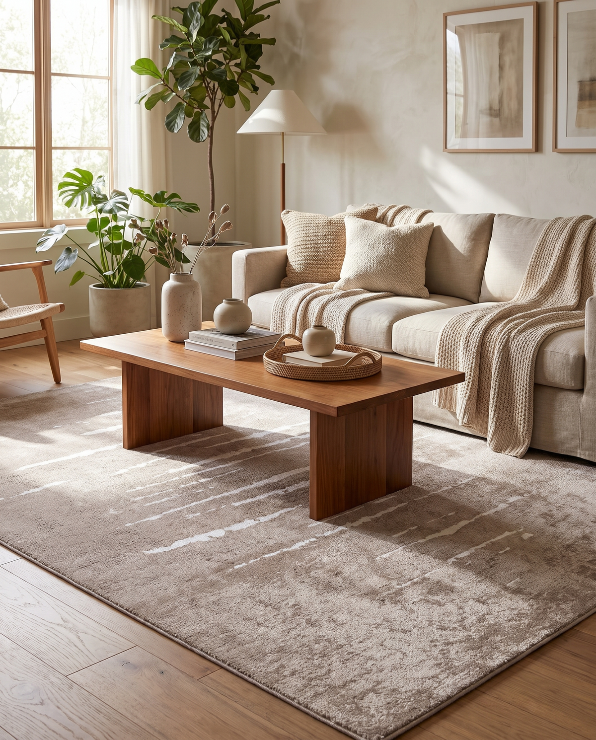 Split Ecru - Nougat Rug
