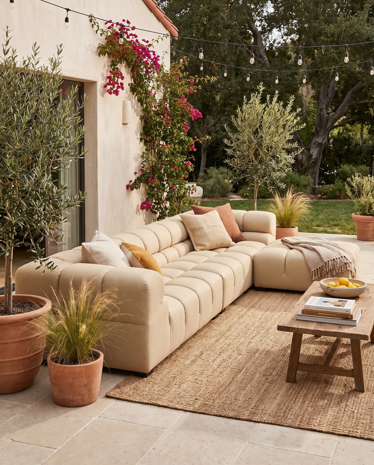 Tufty Outdoor Sectional with Spacious Right Chaise | Final Sale