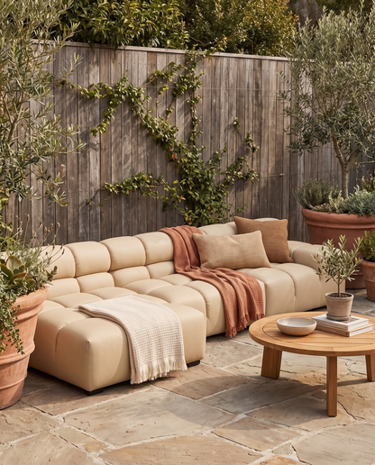 Tufty Outdoor Sectional – Compact Design with Left Chaise | FINAL SALE