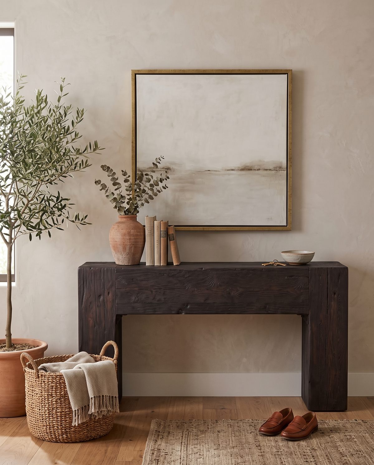 Wabi-Sabi Style Console Table for Timeless Elegance
