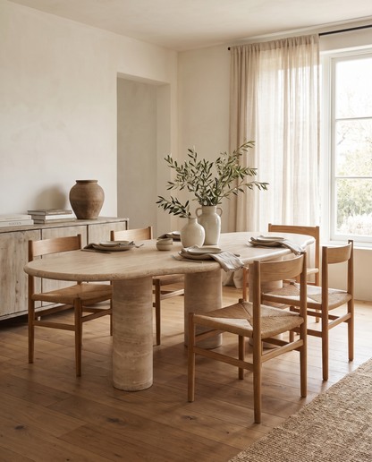 Venti Organic Travertine Dining Table