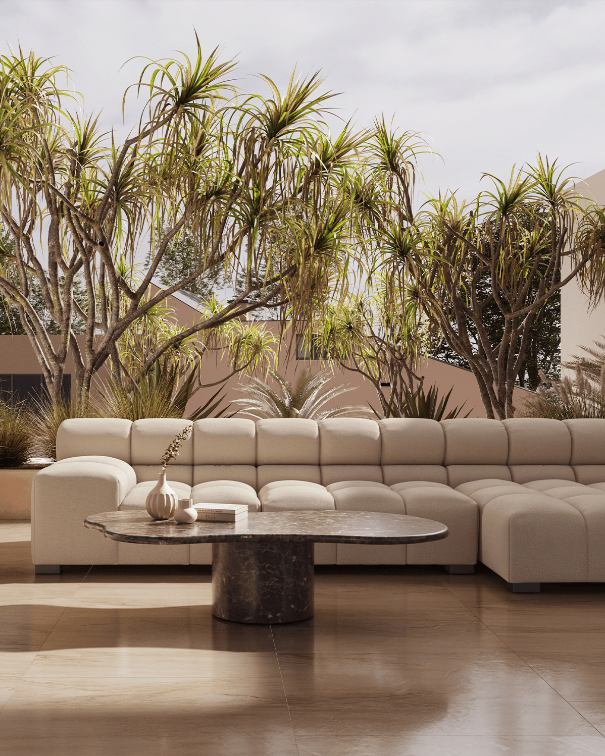 Tufty Outdoor Sectional Sofa with Small Right-Facing Chaise | Final Sale