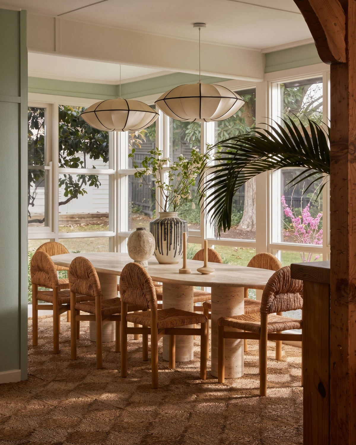 Venti Organic Travertine Dining Table