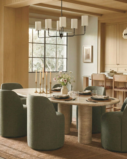 Venti Organic Travertine Dining Table